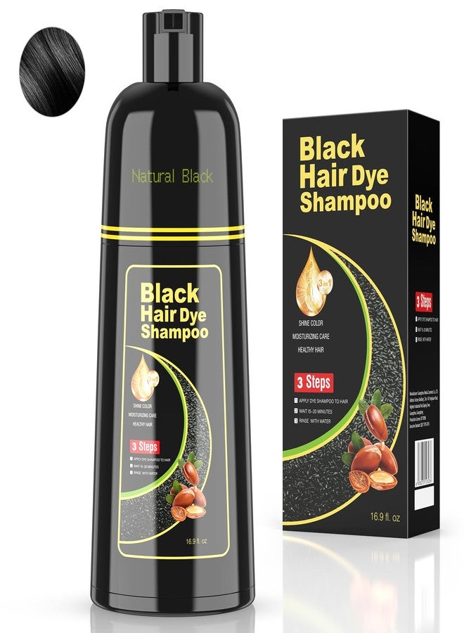 BELEZALIB Black Hair Dye Shampoo for Woman & Man, Argan Hair Color Shampoo 3 in 1, Semi-Permanent Gray Hair Coverage, Mild Formula, Lasts 30 Days(16.90 oz) - Image 1